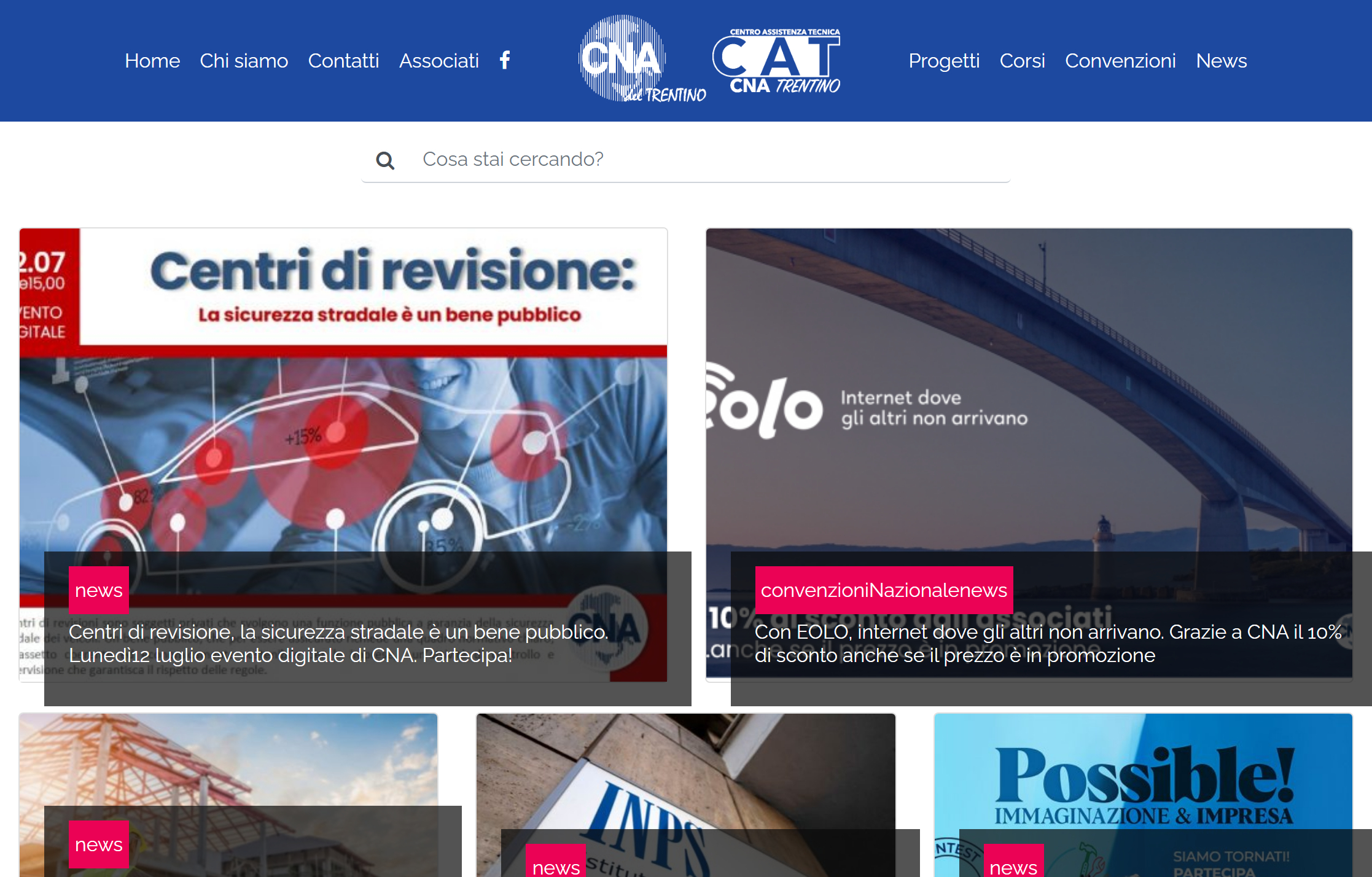 Il nuovo sito della CNA del Trentino
